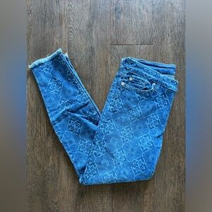 Size 29 7 for all mankind denim leggings with embellished design.